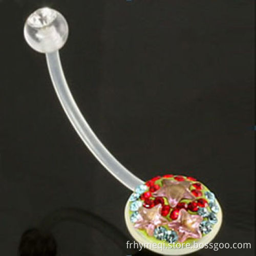 Acrylic Flexible Pregnant Design Navel Belly Rings